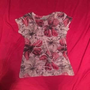 Maurice’s Burnout Rhinestoned Top